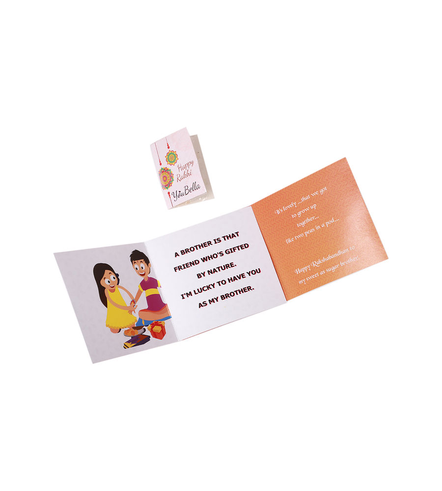 YouBella 2 Rakhi and 2 Greeting Card Combo for Brother, Rakhi Gift for Brother/bhaiyya/bhai (Style 2)